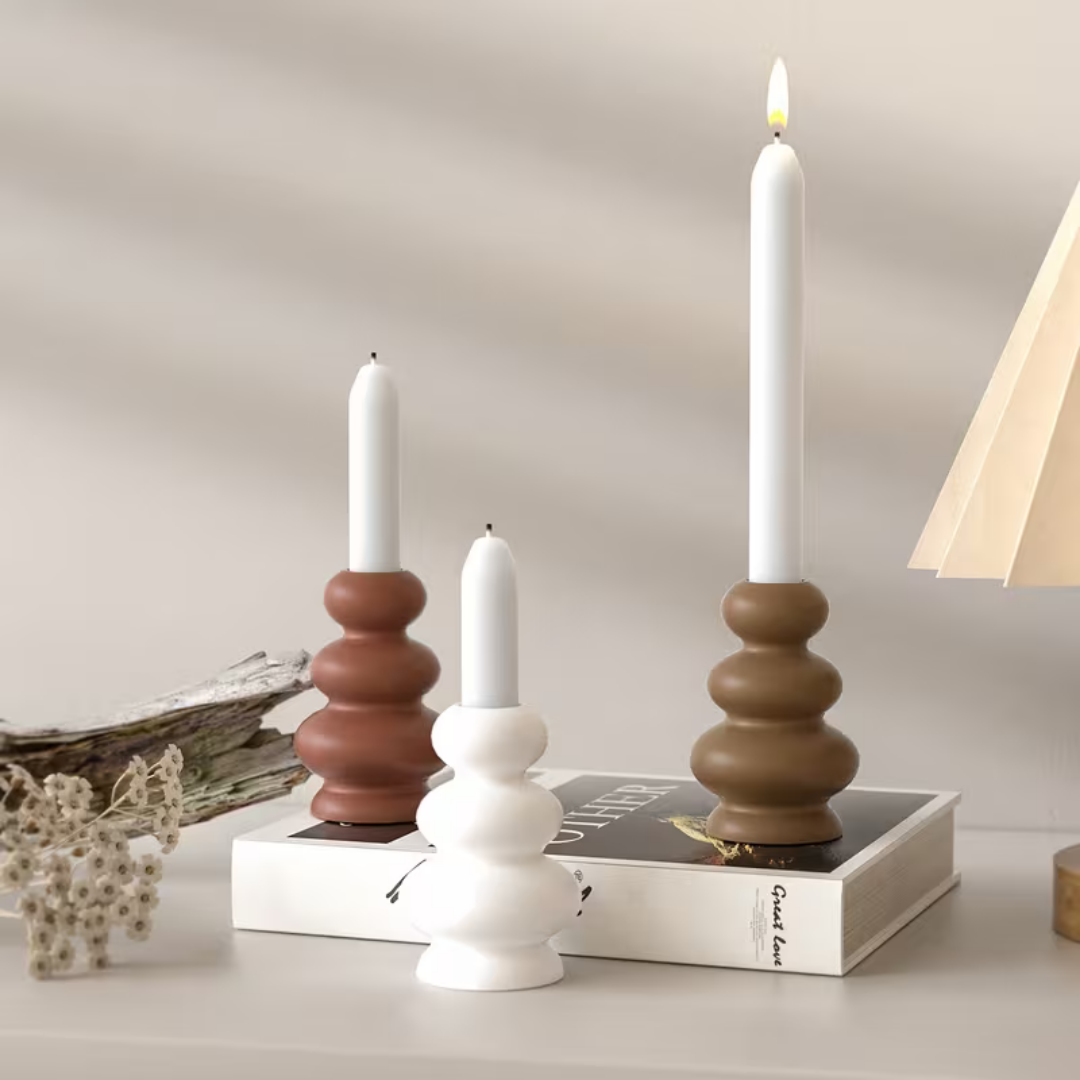 Craftto Bohem Tarz Şamdan 2'li Silikon Kalıbı