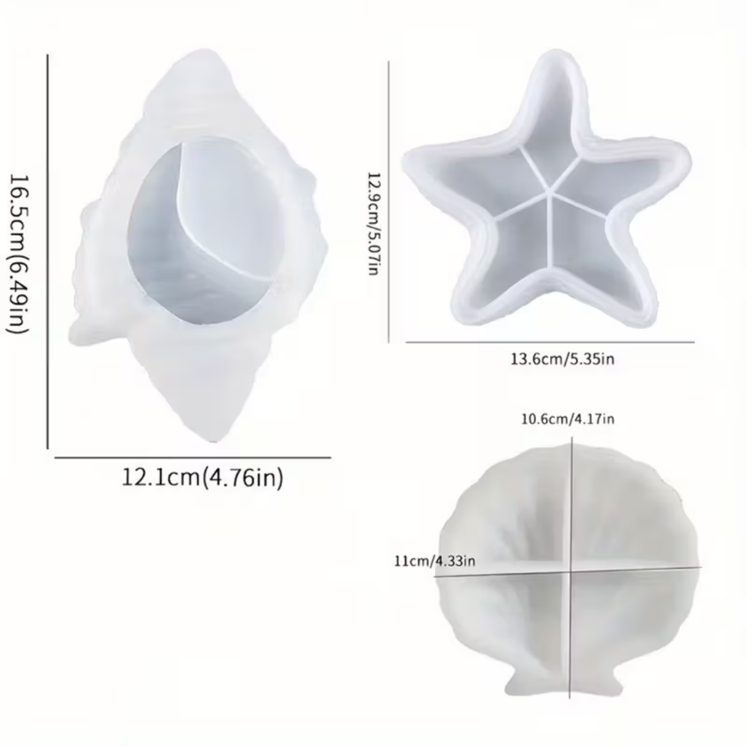 Craftto Deniz Kabukları Silikon Kalıp 3'lü Seti