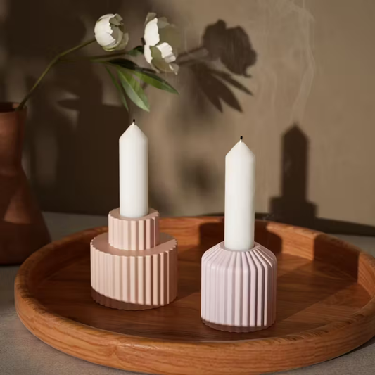 Craftto Çizgili Şamdan 2'li Silikon Kalıbı