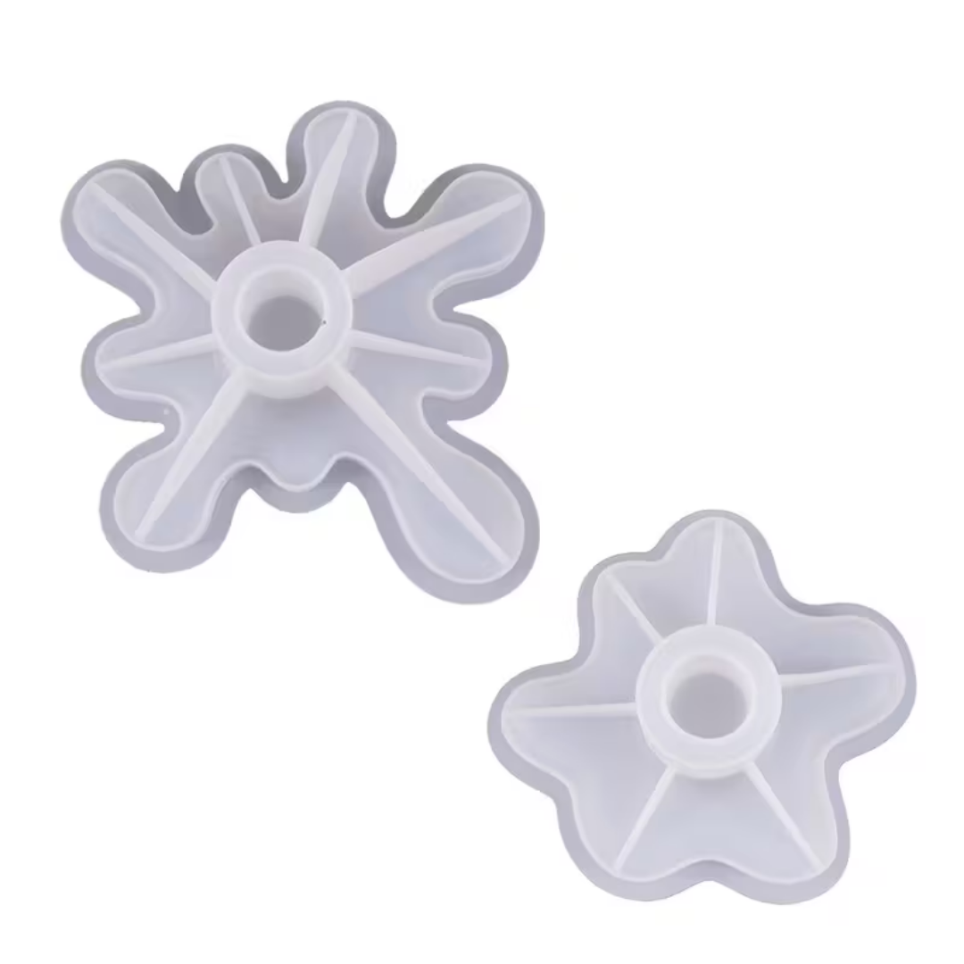 Craftto Soyut Desen Modern Dekoratif Şamdan Silikon Kalıbı 2'li Set