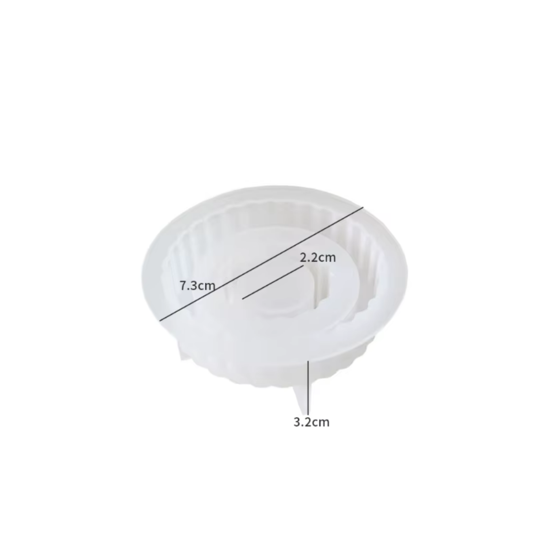 Craftto Çizgili Şamdan Mumluk Silikon Kalıbı 2'li Set