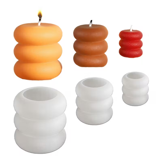 Craftto Boğumlu Blok Silikon Mum Kalıbı 3'lü Set