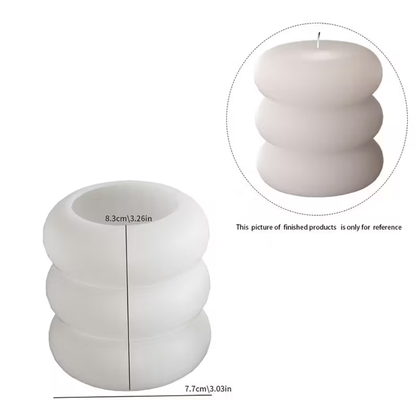 Craftto Boğumlu Blok Silikon Mum Kalıbı 3'lü Set