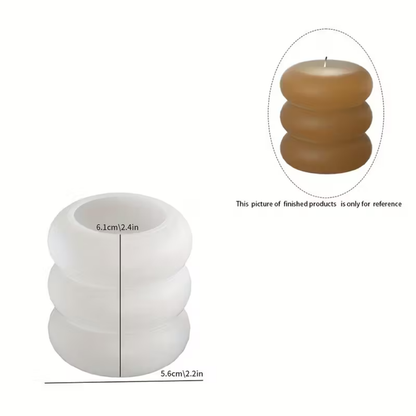 Craftto Boğumlu Blok Silikon Mum Kalıbı 3'lü Set