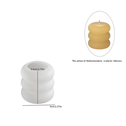 Craftto Boğumlu Blok Silikon Mum Kalıbı 3'lü Set