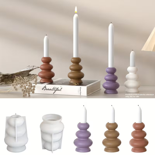 Craftto Bohem Tarz Şamdan 2'li Silikon Kalıbı