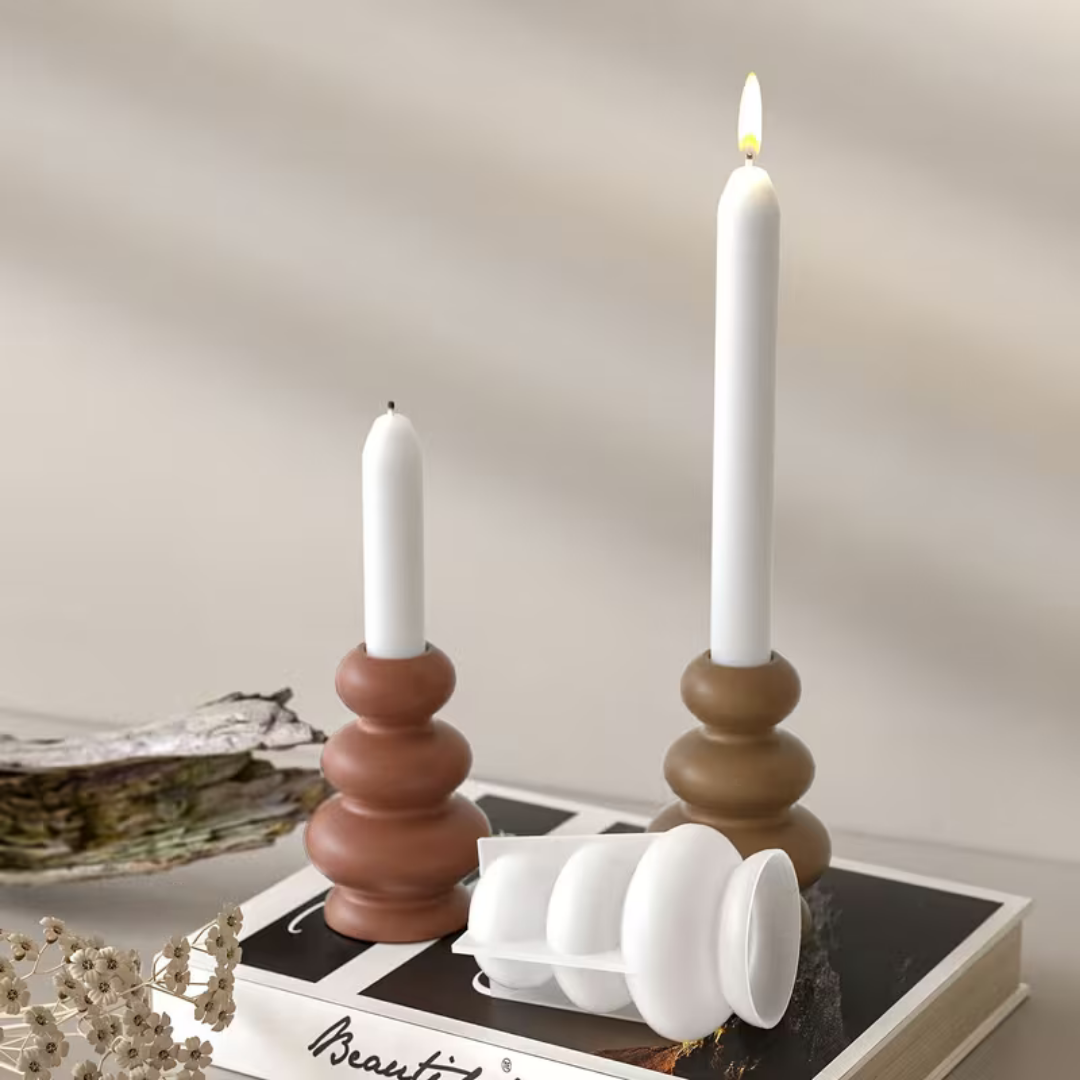 Craftto Bohem Tarz Şamdan 2'li Silikon Kalıbı