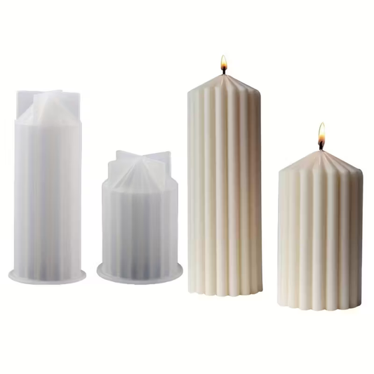 Craftto Çizgili Blok Silikon Mum Kalıbı 2'li Set