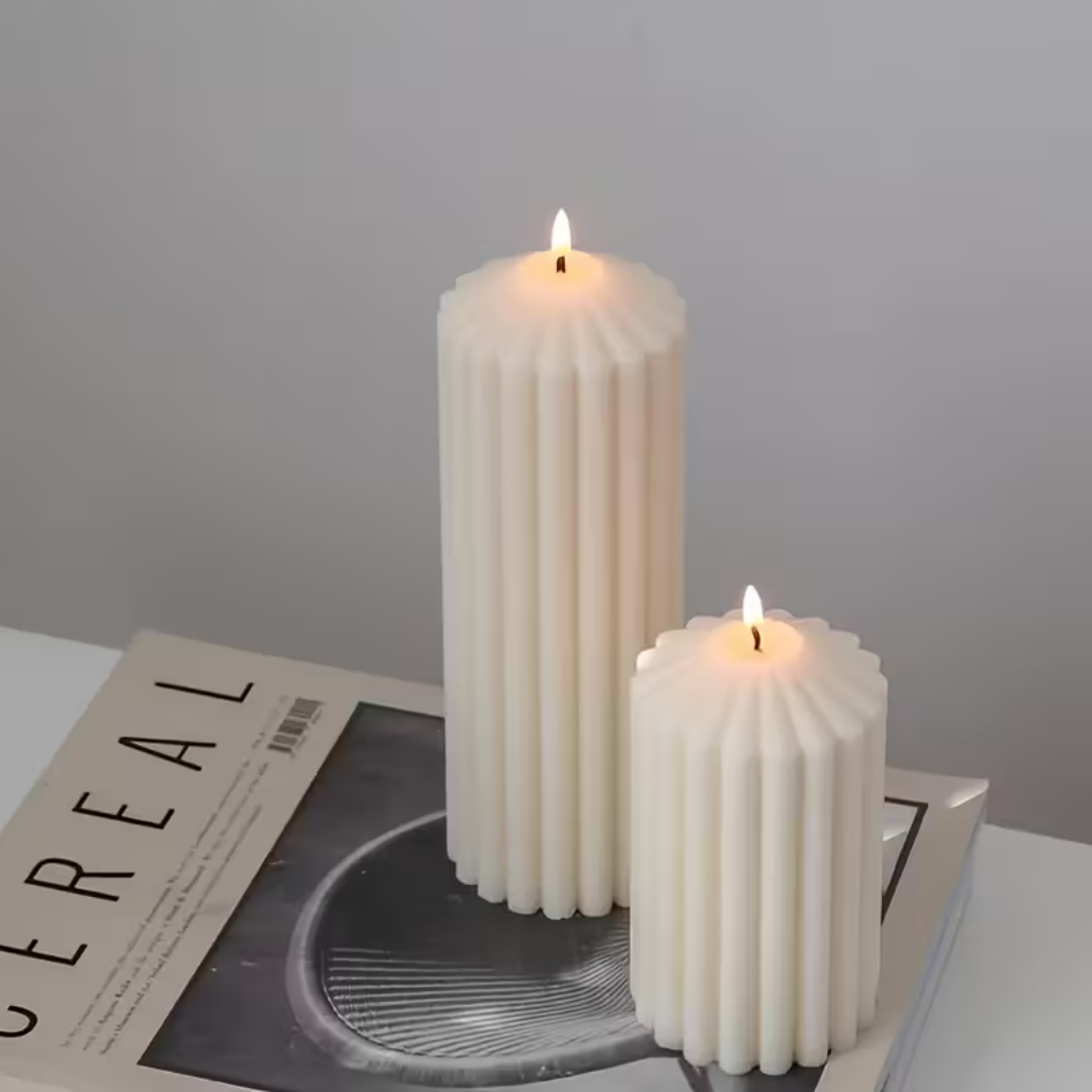 Craftto Çizgili Blok Silikon Mum Kalıbı 2'li Set