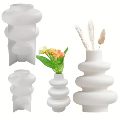 Craftto Dekoratif Bohem Tarz 2'li Vazo Silikon Kalıbı