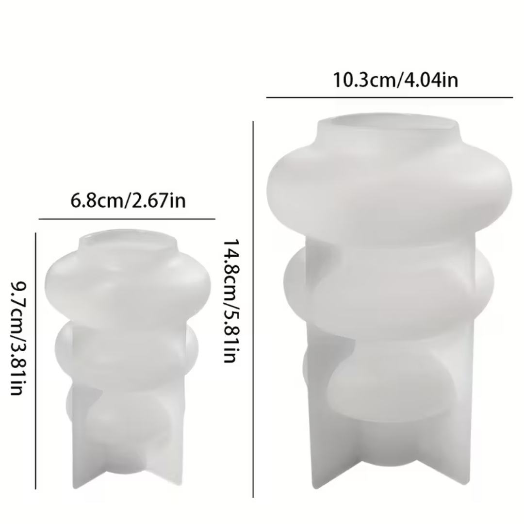 Craftto Dekoratif Bohem Tarz 2'li Vazo Silikon Kalıbı