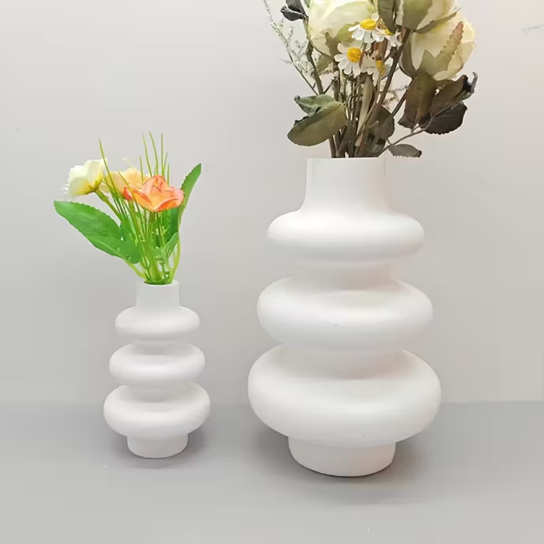 Craftto Dekoratif Bohem Tarz 2'li Vazo Silikon Kalıbı