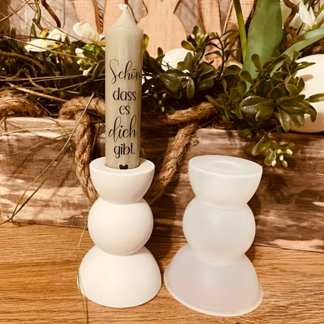 Craftto Dekoratif Bohem Tarz 2'li Şamdan Silikon Kalıbı