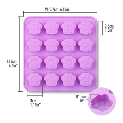 Craftto Kedi Pati Silikon Kalıp 1 adet 16'lı Random Renk