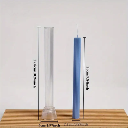 Craftto Çizgili Akrilik Şamdan Mum Kalıbı