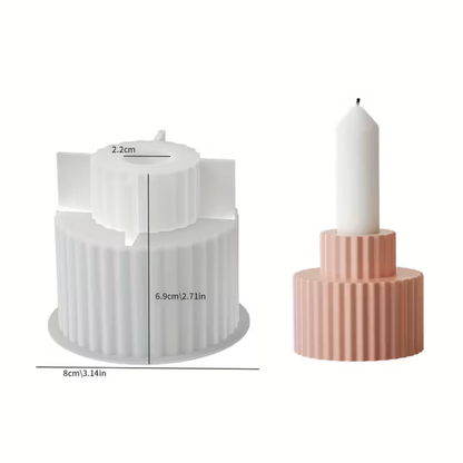 Craftto Çizgili Şamdan 2'li Silikon Kalıbı