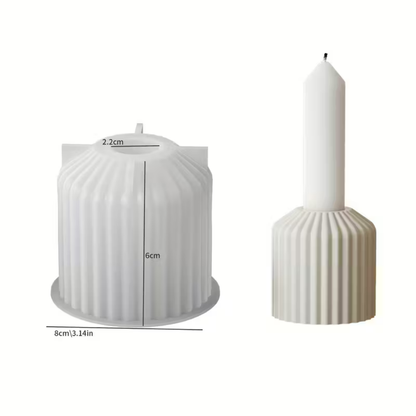 Craftto Çizgili Şamdan 2'li Silikon Kalıbı