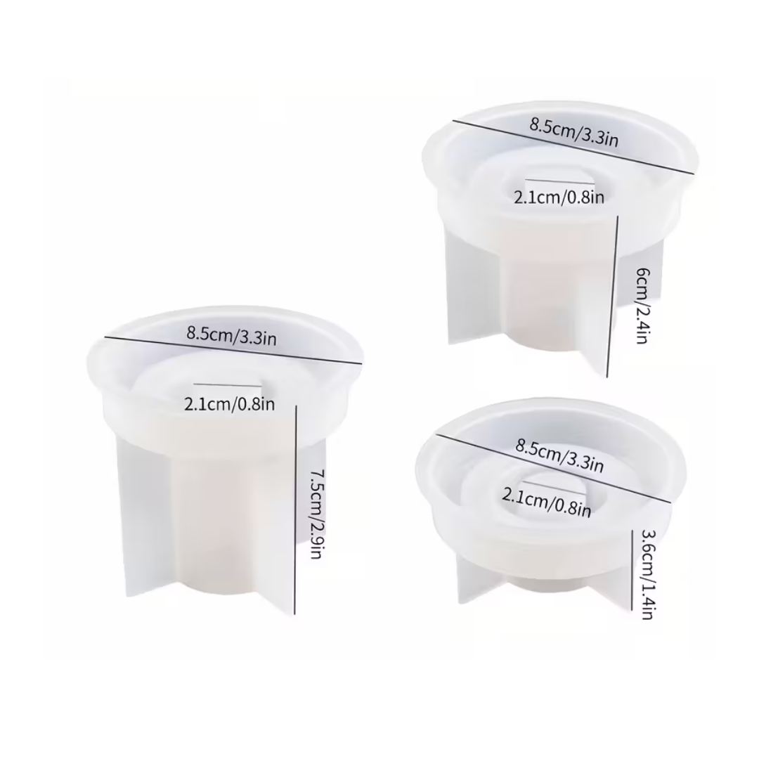Craftto Silindir Şamdan Silikon Kalıbı 3'lü Set