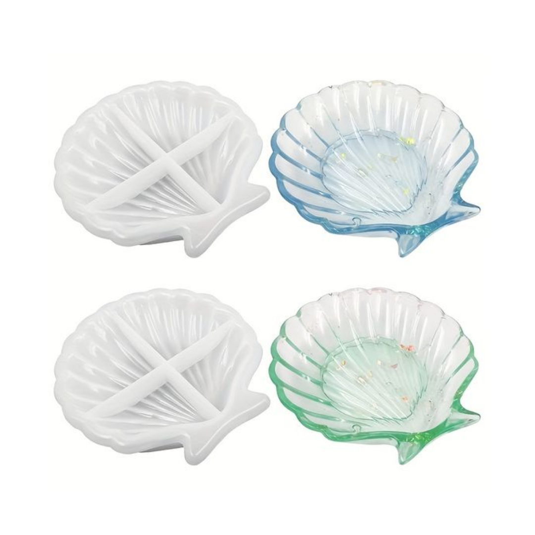 Craftto Deniz Kabuğu Dekoratif Tabak Silikon Kalıbı 2'li Set