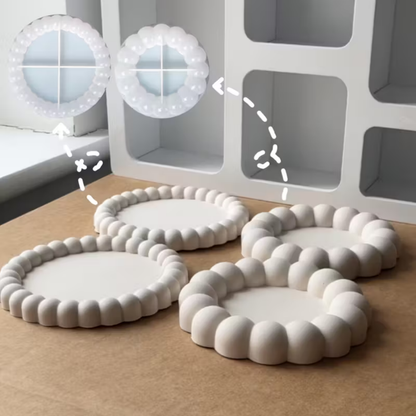 Craftto İnci Dekoratif Tabak Silikon Kalıbı 2'li Set