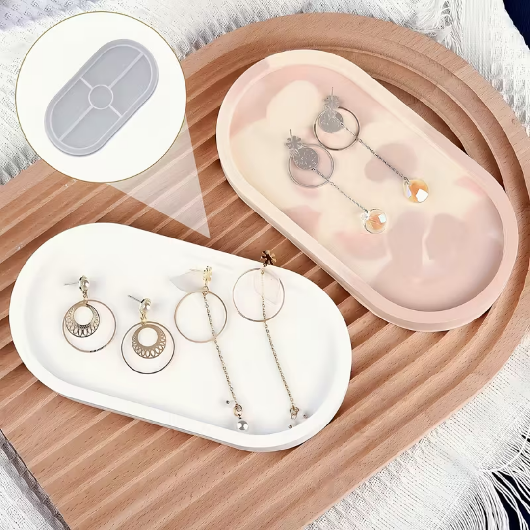 Craftto Oval Dekoratif Tabak Silikon Kalıbı