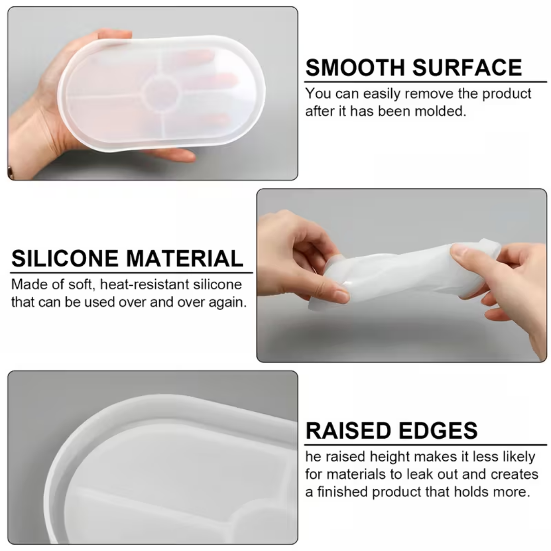 Craftto Oval Dekoratif Tabak Silikon Kalıbı