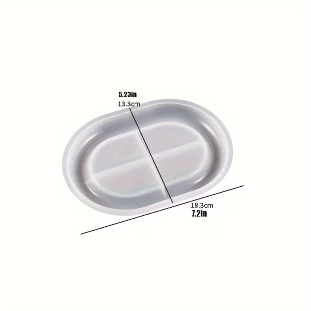 Craftto Dekoratif Oval Takı ve Aksesuar Tabağı Silikon Kalıbı