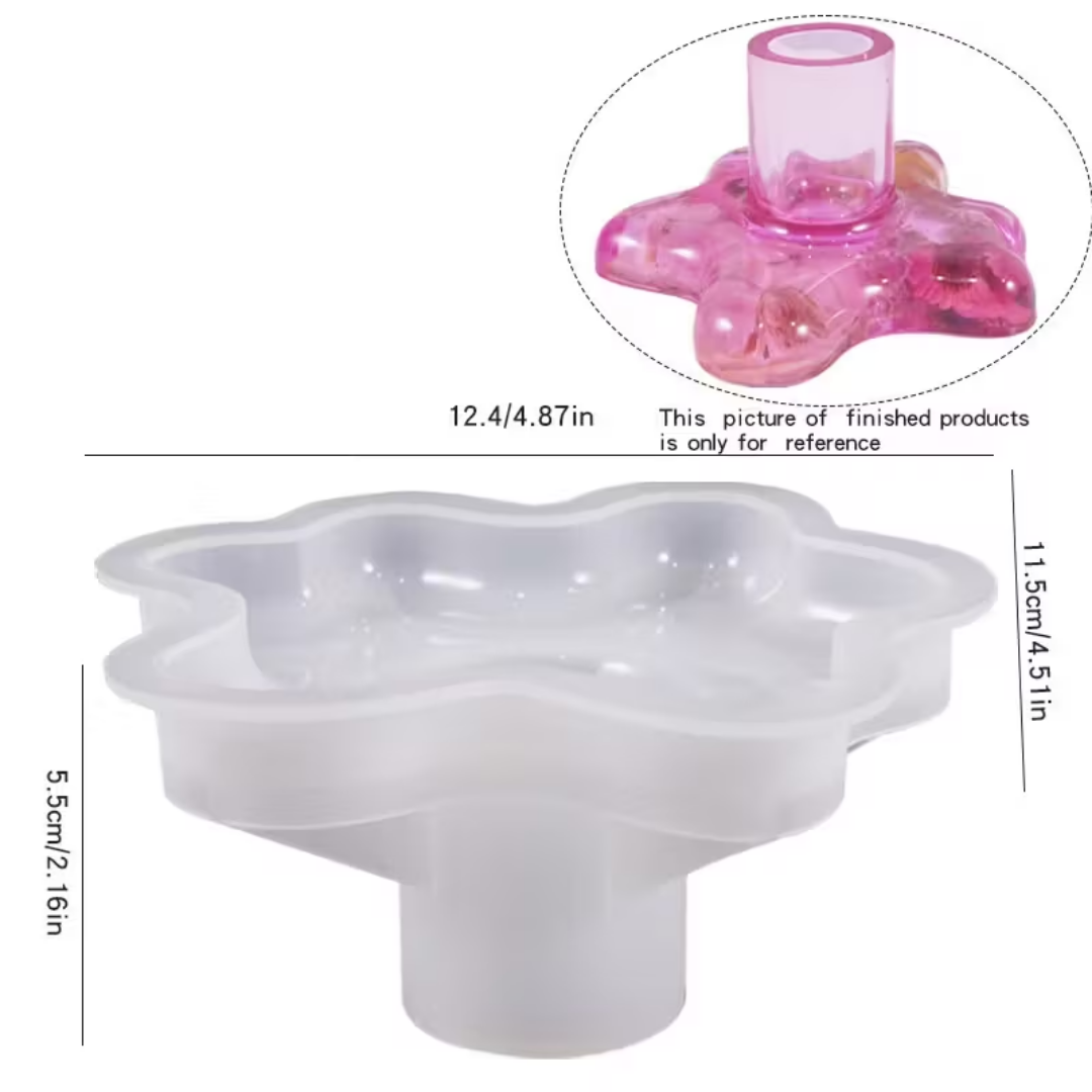 Craftto Soyut Desen Modern Dekoratif Şamdan Silikon Kalıbı 2'li Set