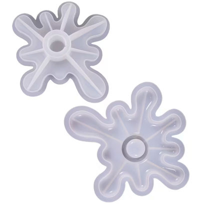 Craftto Soyut Desen Modern Dekoratif Şamdan Silikon Kalıbı 2'li Set