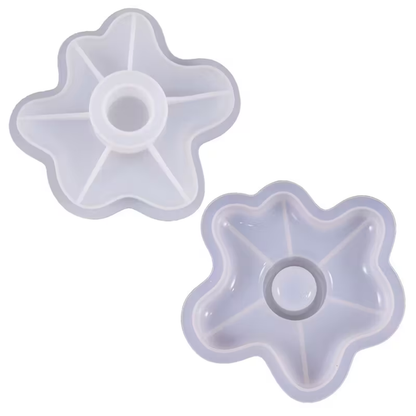 Craftto Soyut Desen Modern Dekoratif Şamdan Silikon Kalıbı 2'li Set