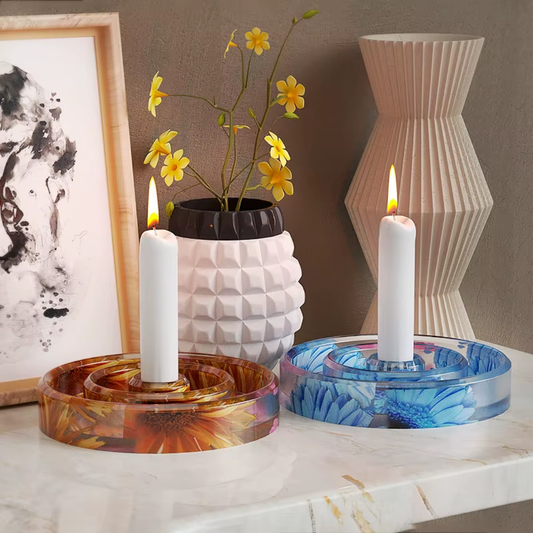 Craftto Dairesel Şamdan Mumluk Silikon Kalıbı