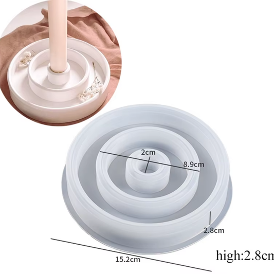 Craftto Dairesel Şamdan Mumluk Silikon Kalıbı