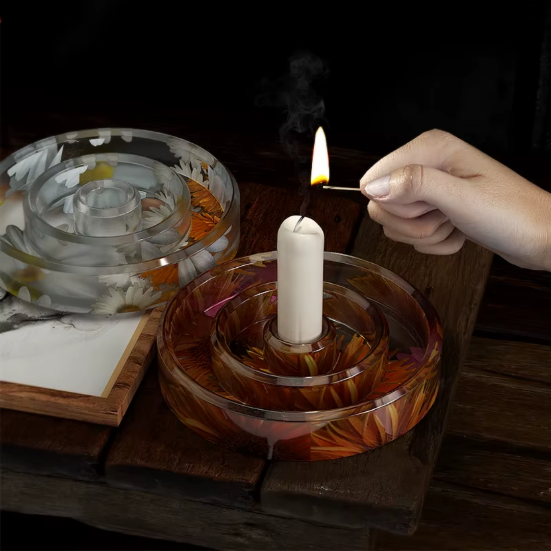 Craftto Dairesel Şamdan Mumluk Silikon Kalıbı