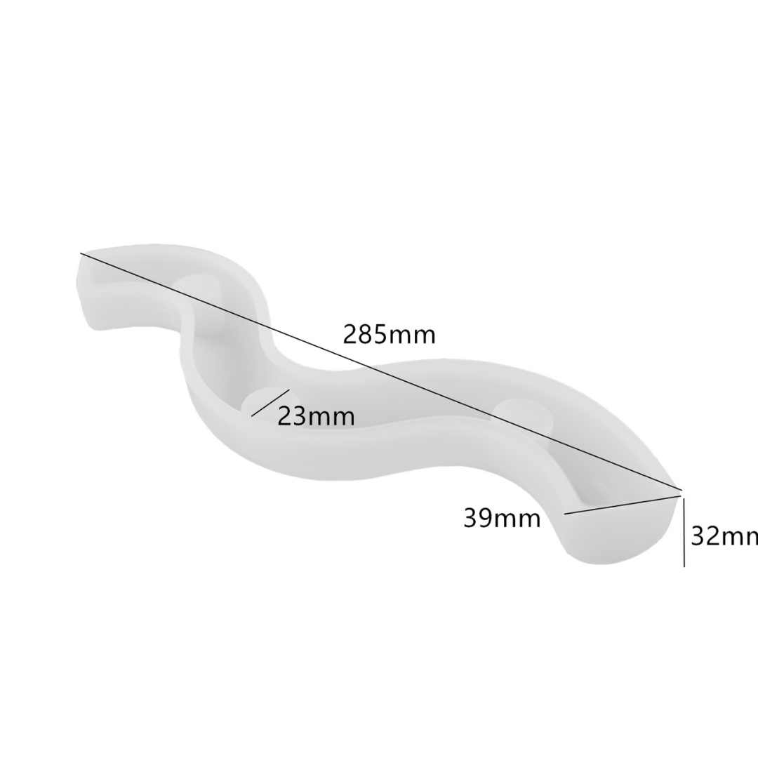 Craftto Uzun Yılan Şamdan Silikon Kalıbı 3 Gözlü Mumluk Silikon Kalıp
