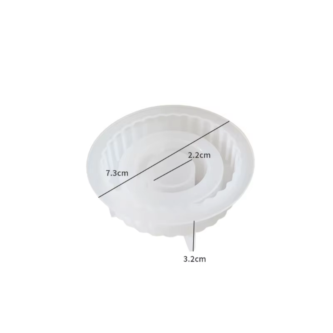 Craftto Çizgili Şamdan Mumluk Silikon Kalıbı 2'li Set