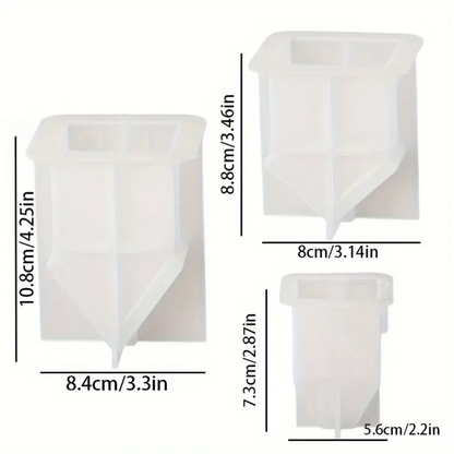 Craftto Yılbaşı Evleri Kış Evi Christmas Silikon Mum Kalıbı 3'lü Seti