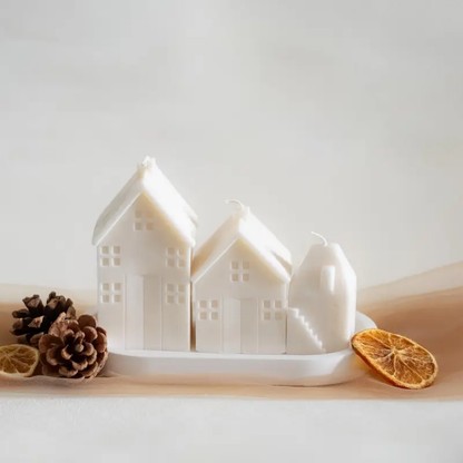 Craftto Yılbaşı Evleri Kış Evi Christmas Silikon Mum Kalıbı 3'lü Seti